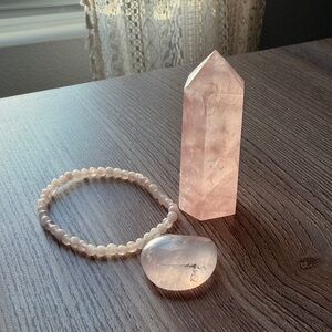 Rose Quartz Set (Bracelet, Tower, tumble)
